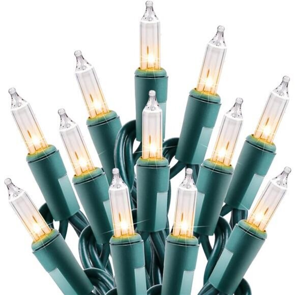 Clear Christmas String Lights 100 Count 25 Feet Incandescent Bulb Mini Lights - Picture 1 of 7